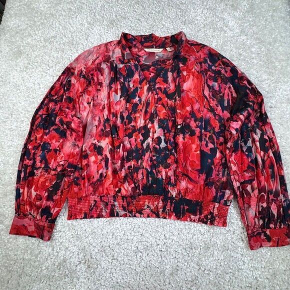 Soft Surroundings Roija Wrap Blouse Red - Picture 2 of 7